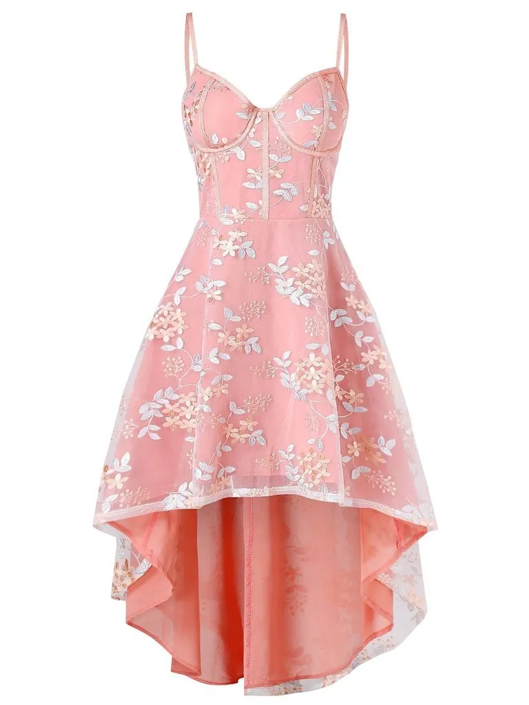 1950s Floral Embroidery Dress