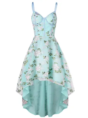 1950s Floral Embroidery Dress