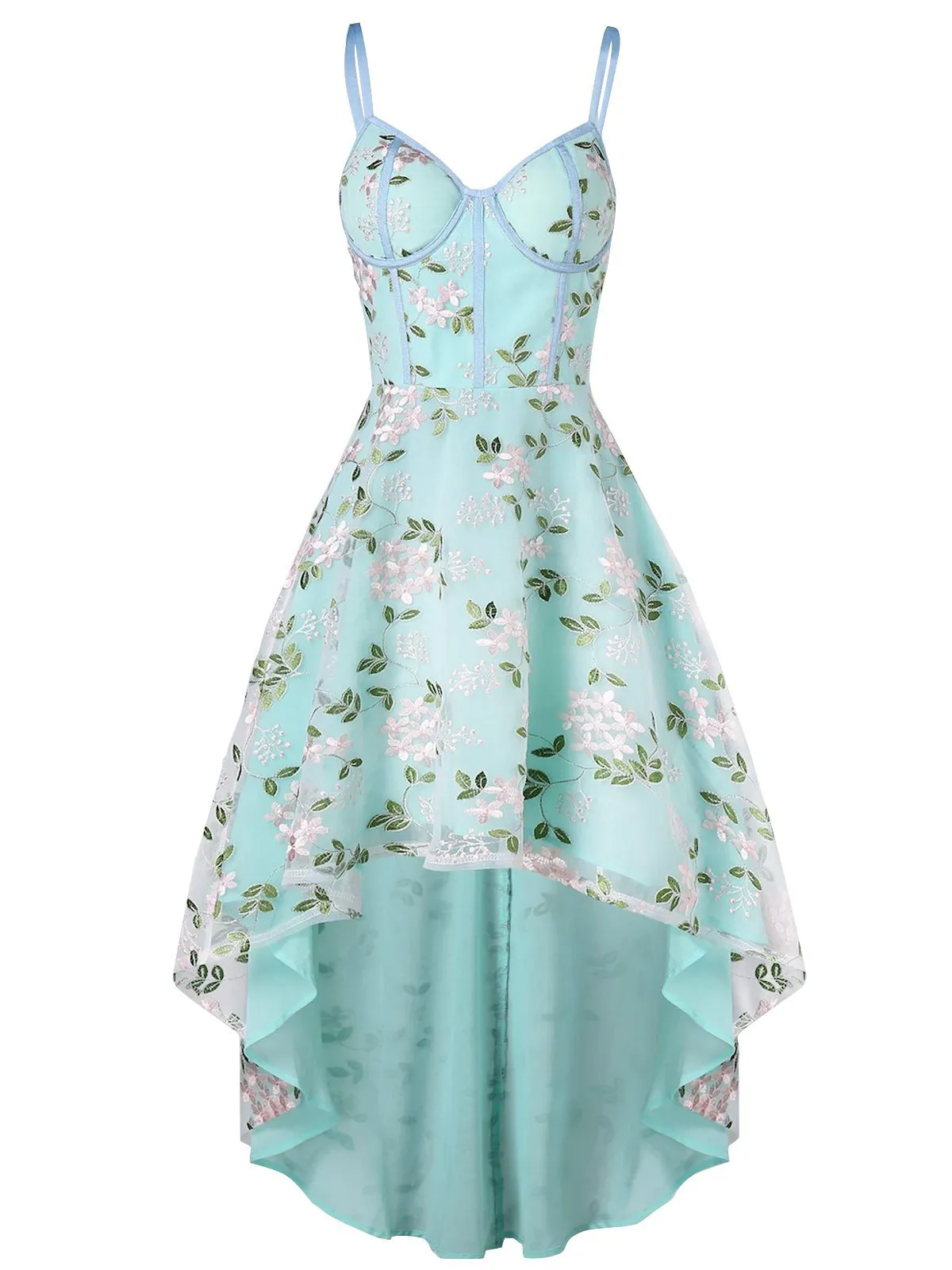 1950s Floral Embroidery Dress