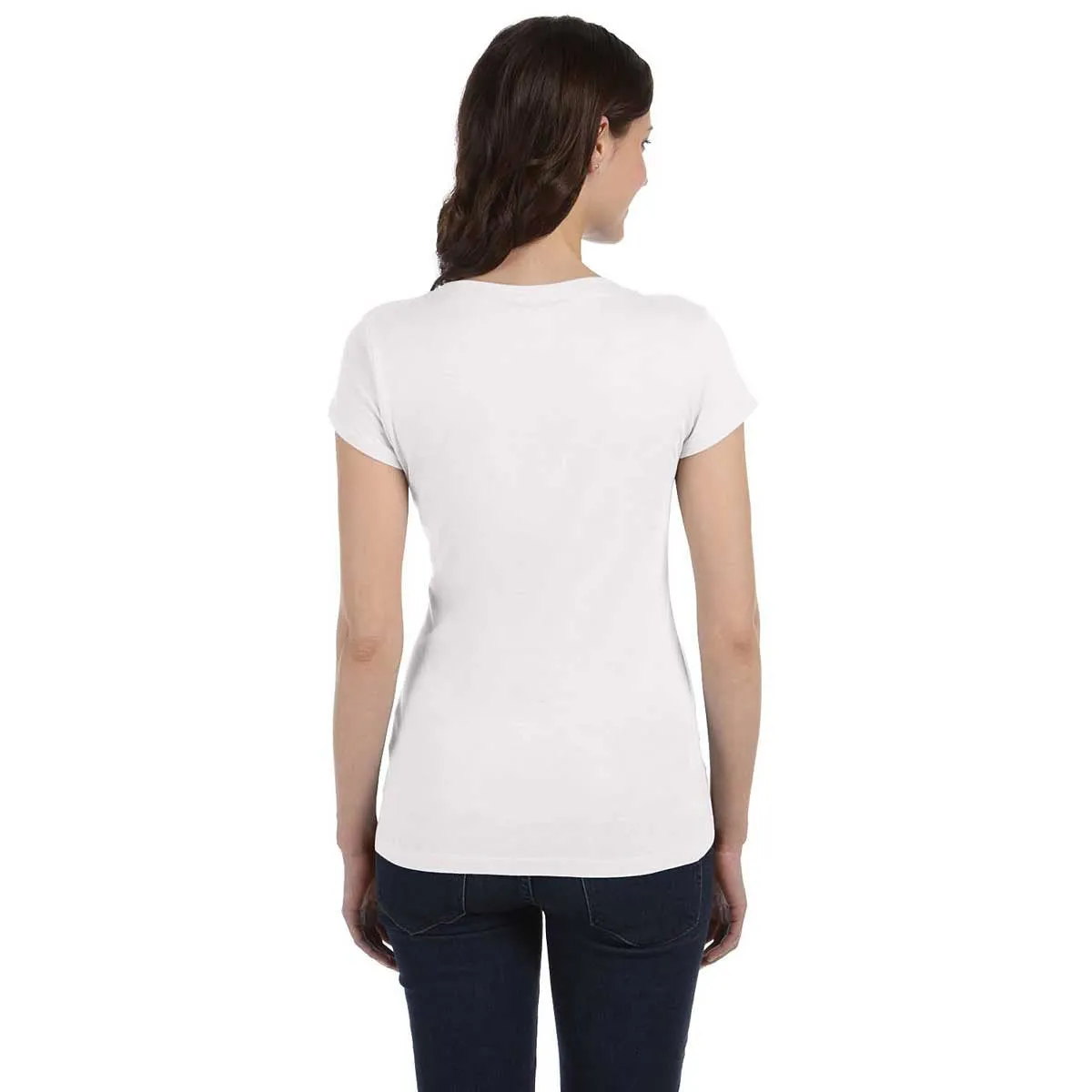 Bella   Canvas Women's White Sheer Jersey Short-Sleeve T-Shirt