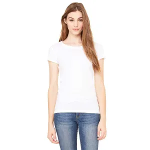 Bella   Canvas Women's White Sheer Jersey Short-Sleeve T-Shirt