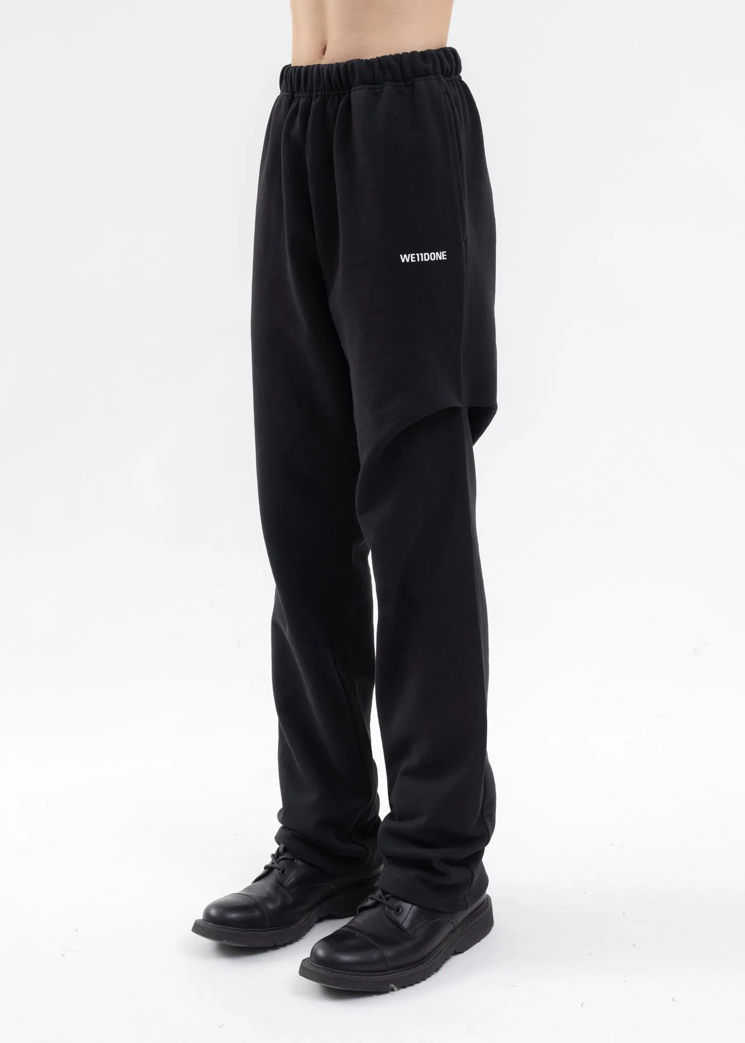 BLACK LOGO WIDE JOGGER PANTS