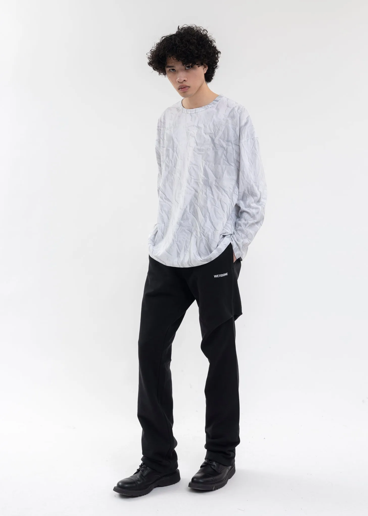 BLACK LOGO WIDE JOGGER PANTS