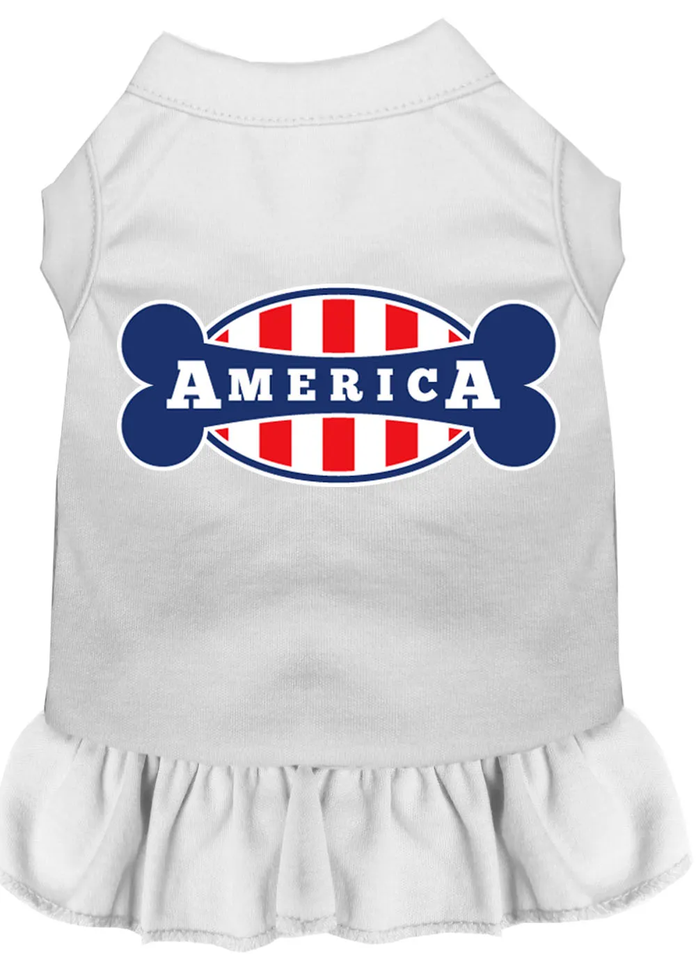 Bonely In America Screen Print Dress White Sm
