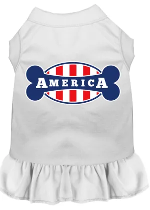 Bonely In America Screen Print Dress White Sm