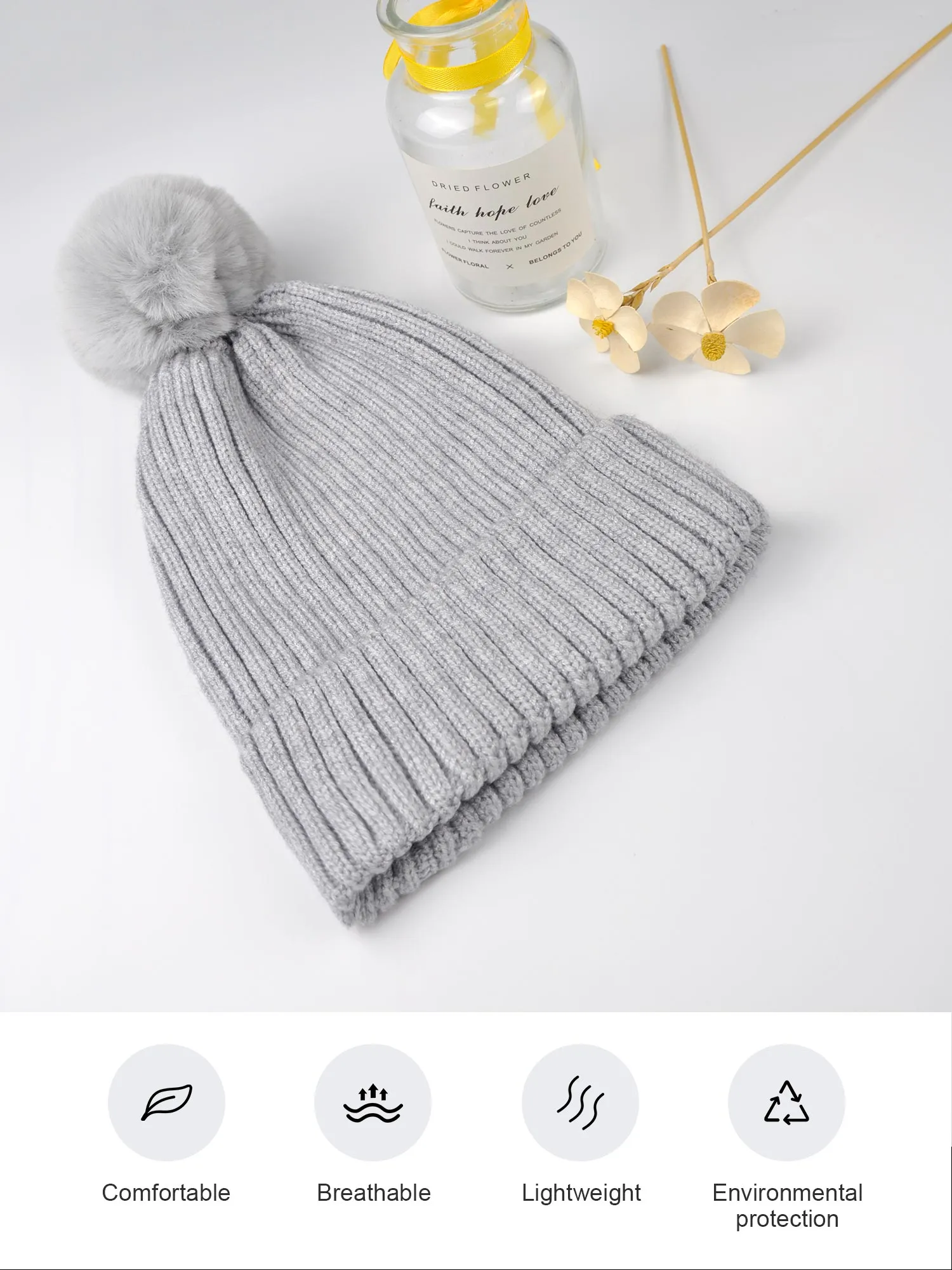 Cable Knit Lined Winter Beanie Hats