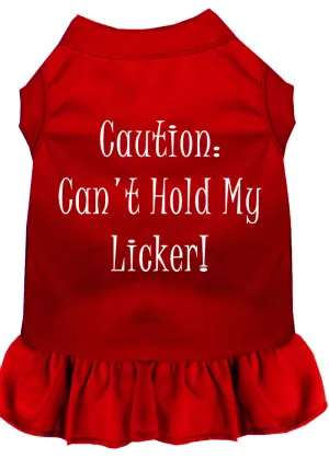 Can't Hold My Licker Screen Print Dress Red Xxxl