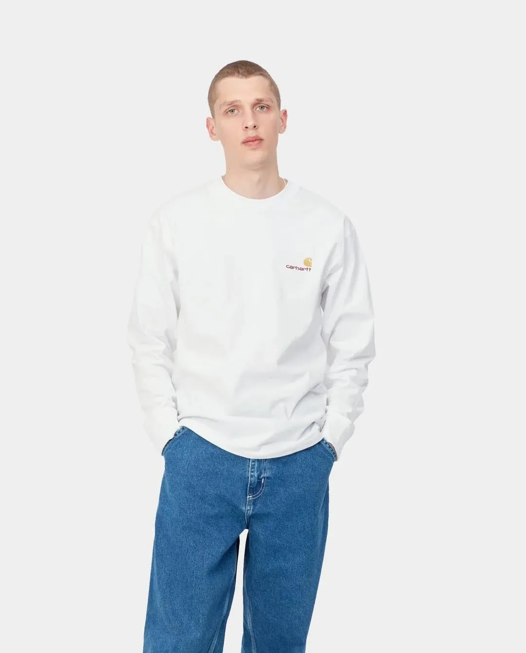 Carhartt WIP - LS American Script T-Shirt - White