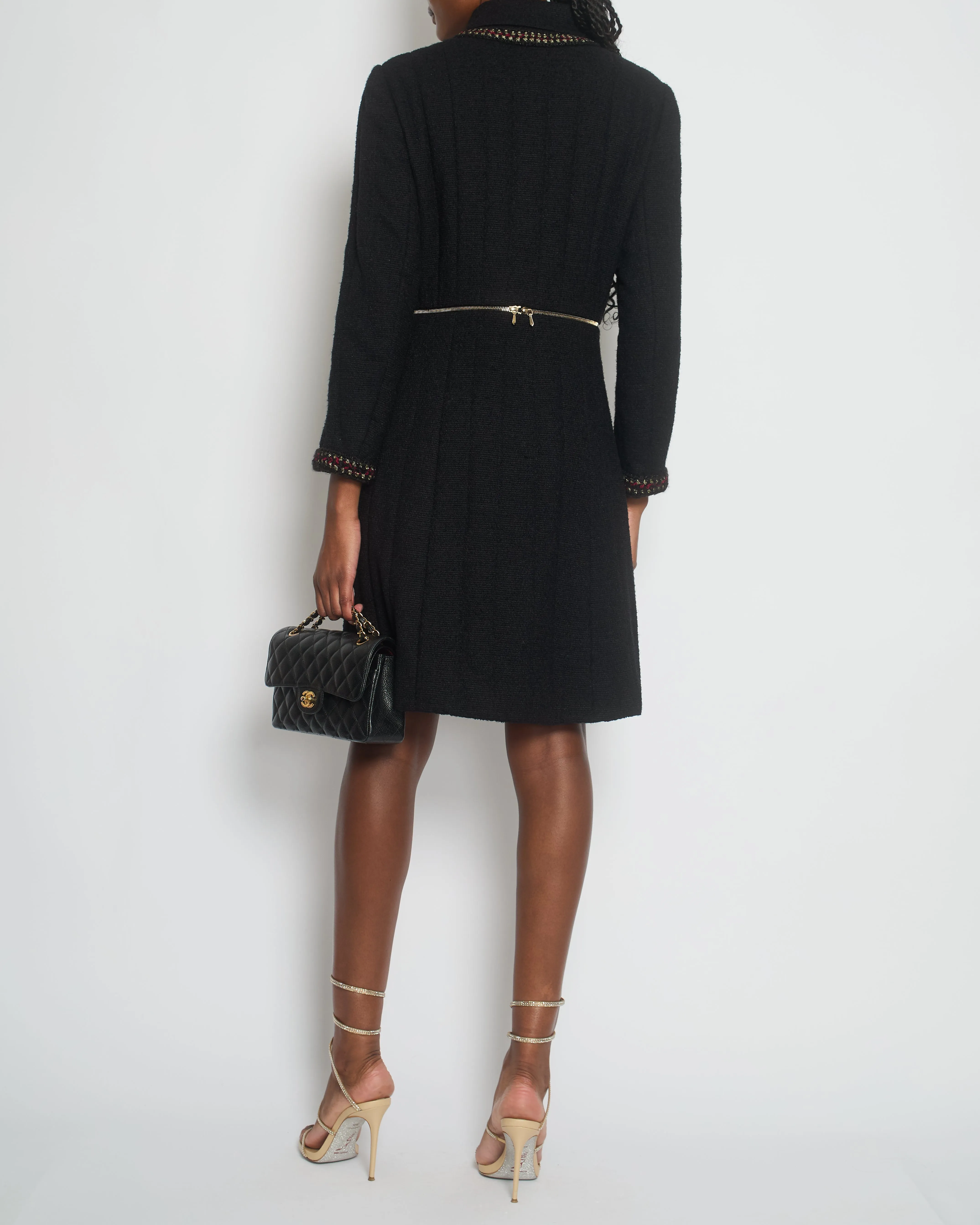 Chanel 10/a Tweed Paris Shanghai Cc Logo Coat Size Fr 44 (uk 16)
