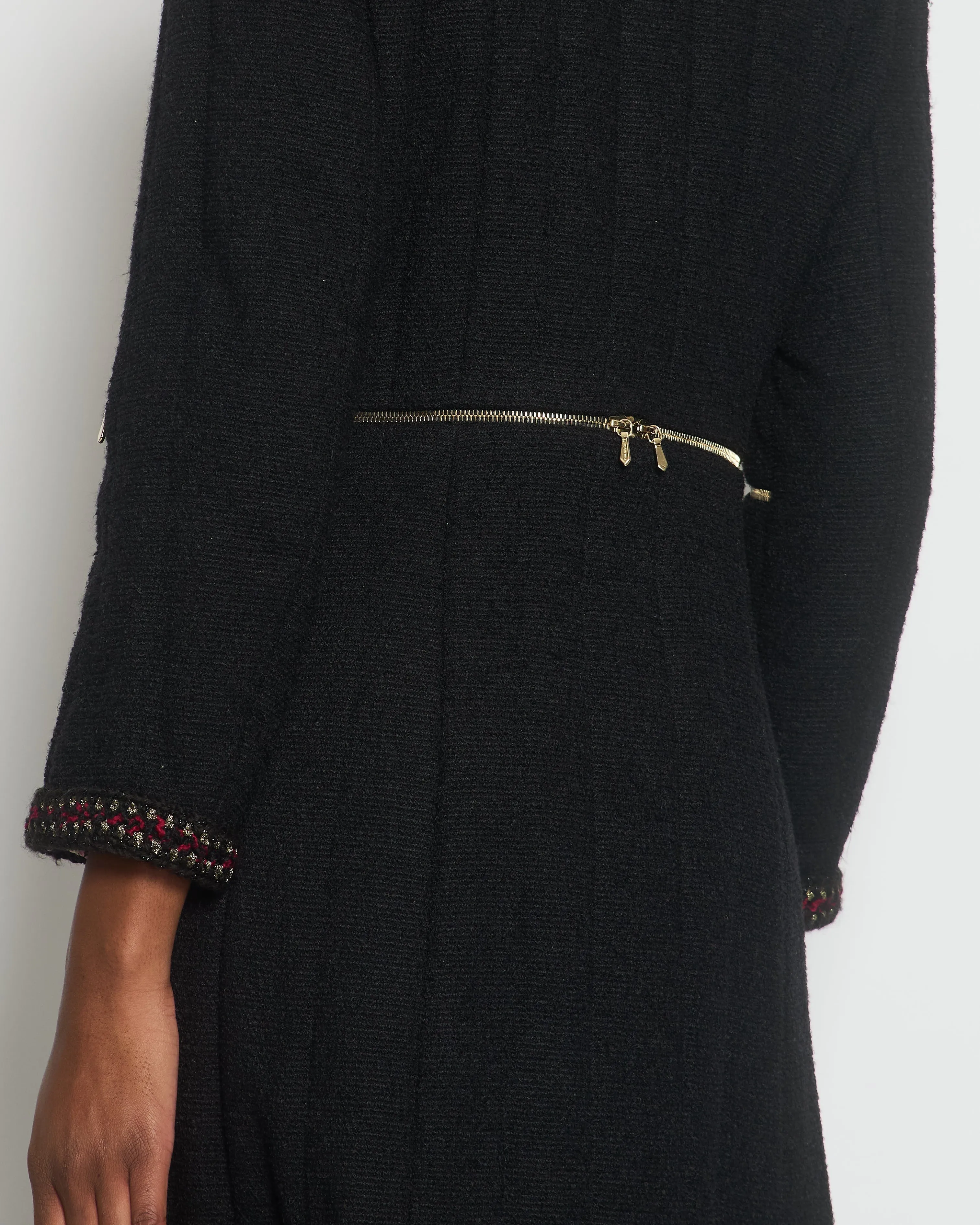 Chanel 10/a Tweed Paris Shanghai Cc Logo Coat Size Fr 44 (uk 16)