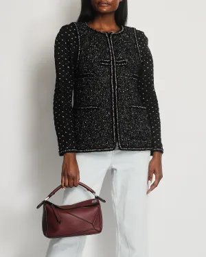 Chanel  Fall 2017 Black Tweed Jacket With Multicoloured Sequin Details Size Fr 42 (uk 14)