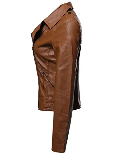 Classic Biker Jacket Various Colors Camel Size M