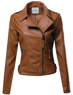 Classic Biker Jacket Various Colors Camel Size M
