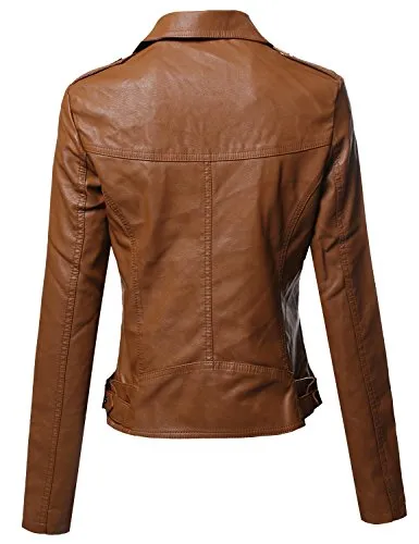 Classic Biker Jacket Various Colors Camel Size M