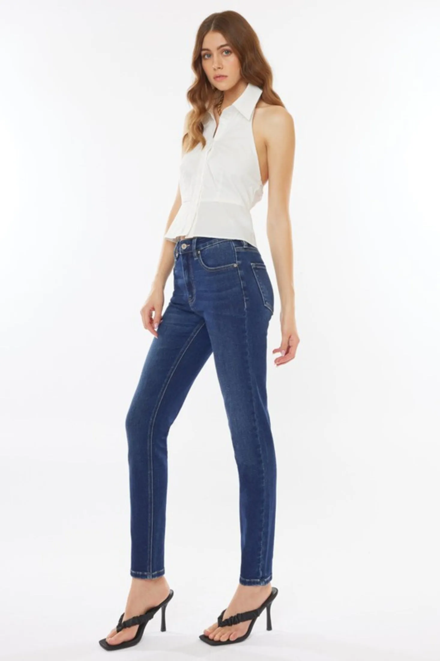 Clean Basic Cigarette Leg High Rise Jeans