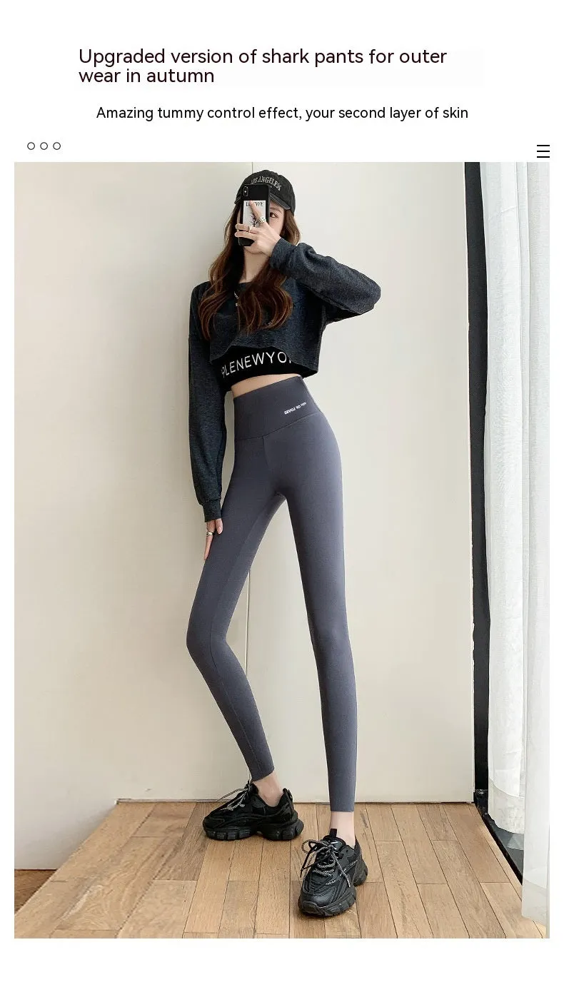 Cloud Feeling Thin Velvet Shark Pants Autumn And Winter Fleece-lined Thick Leggings