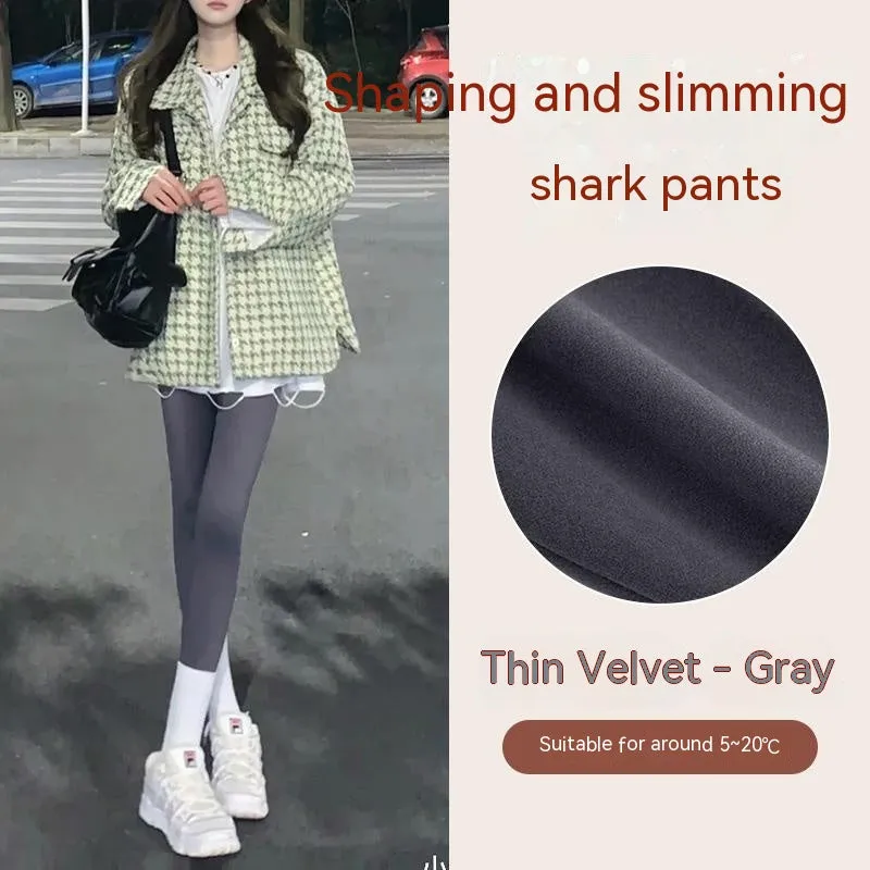 Cloud Feeling Thin Velvet Shark Pants Autumn And Winter Fleece-lined Thick Leggings