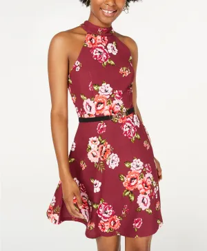 Crave Fame Juniors' Belted Skater Dress,