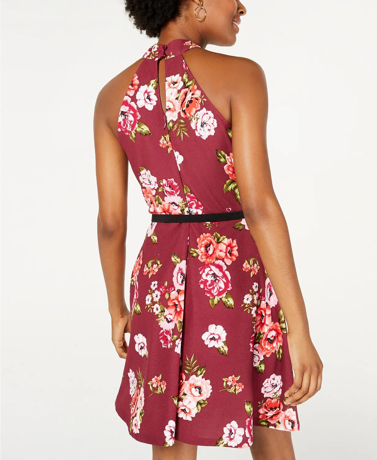 Crave Fame Juniors' Belted Skater Dress,