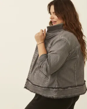 Dolores Fray Edge Jacket | Light Grey