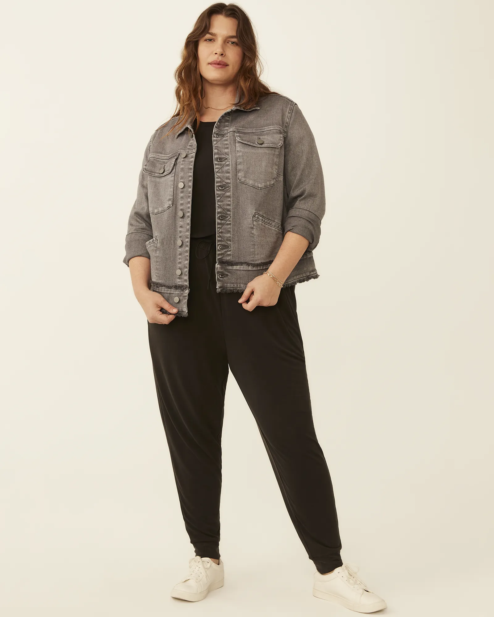 Dolores Fray Edge Jacket | Light Grey