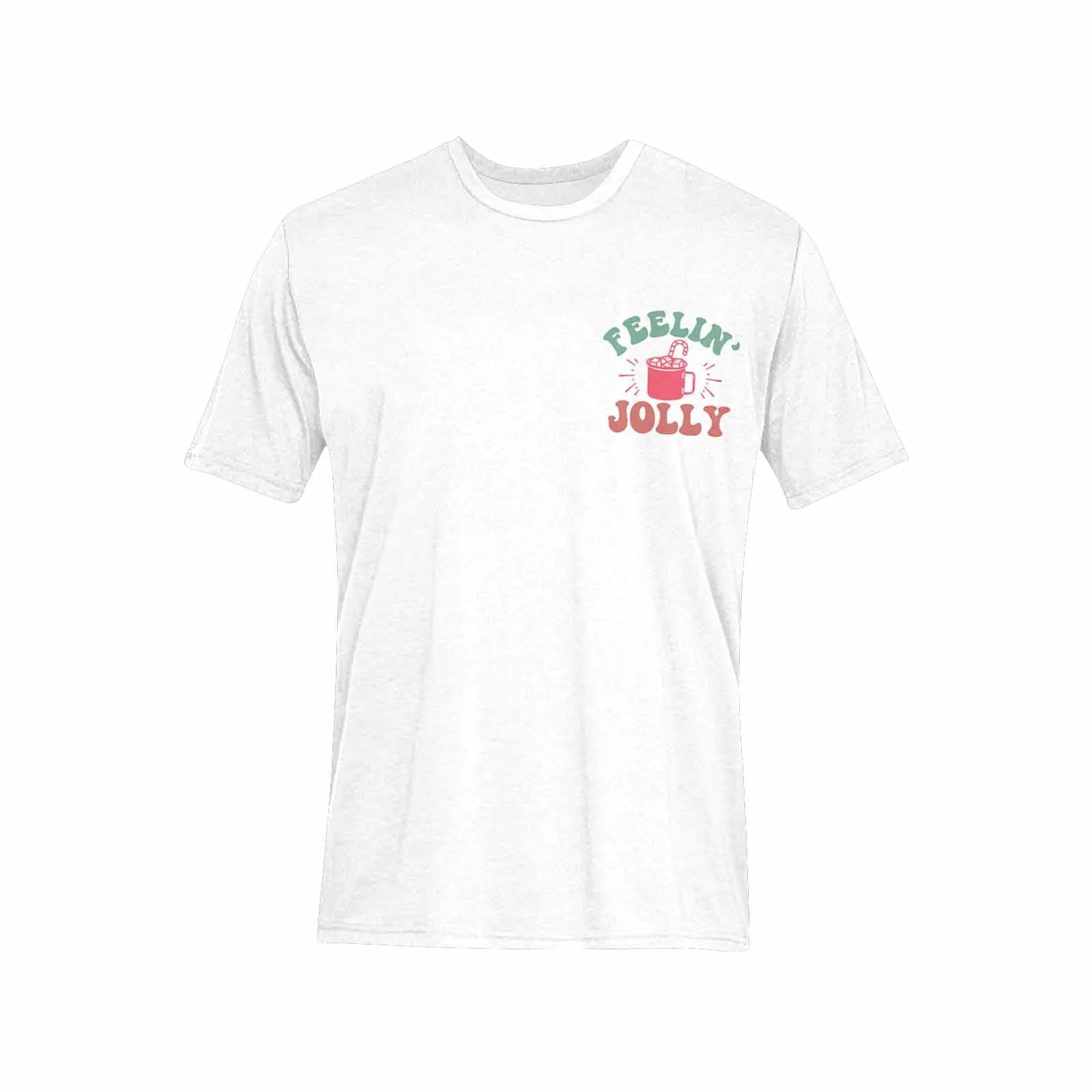 Feelin Jolly Christmas Shirt Retro Letter Print Oversized Top Groovy Christmas Tees