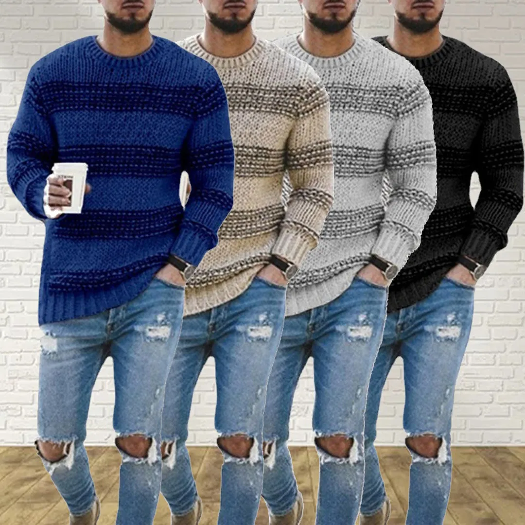 FENMONT | Coarse Knitted Norwegian Sweater for Men