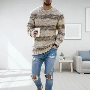 FENMONT | Coarse Knitted Norwegian Sweater for Men