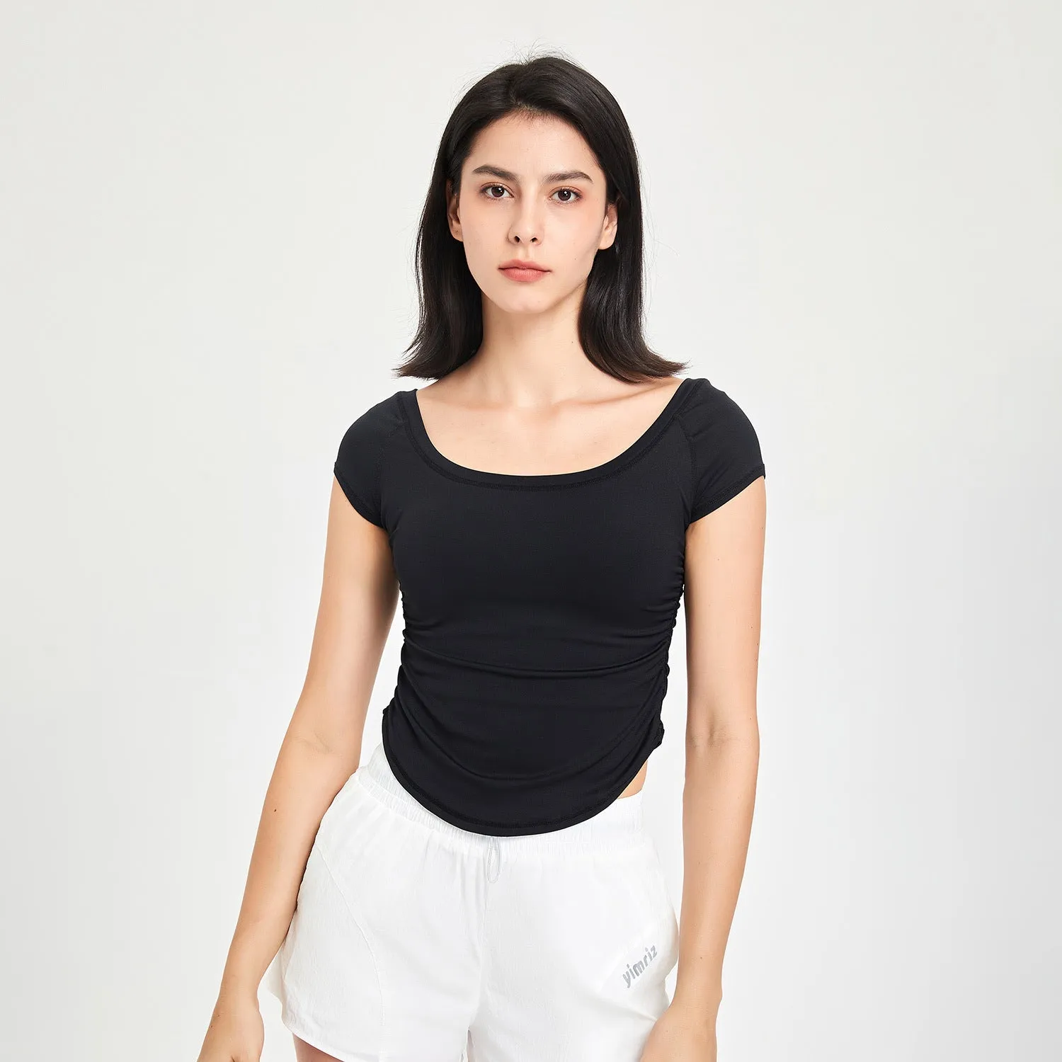 Fitness Clothes Women Tight Sports T shirt Running Training Quick Drying Clothes Short Sleeve Thin Nude Feel Summer Yoga Clothing Top