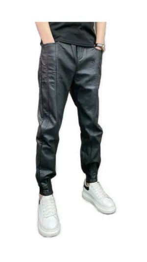 FTEW - Black Pu-Leather Pant’s for Men
