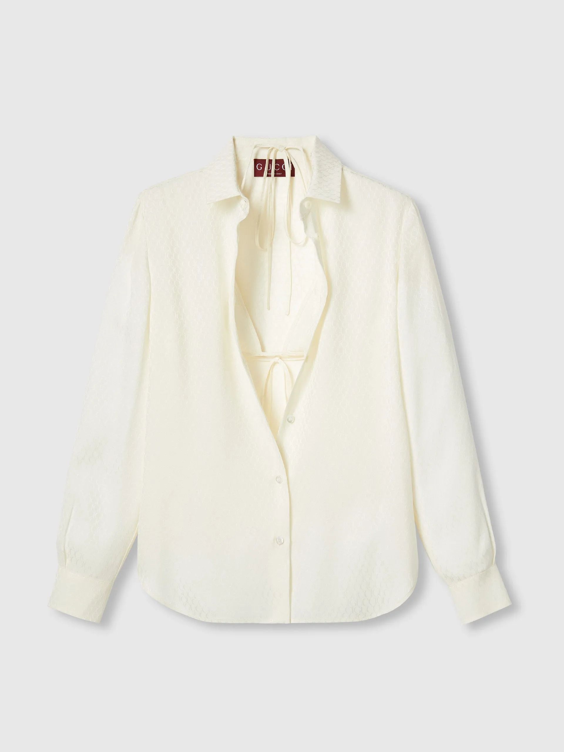Gucci silk jacquard shirt and bra set