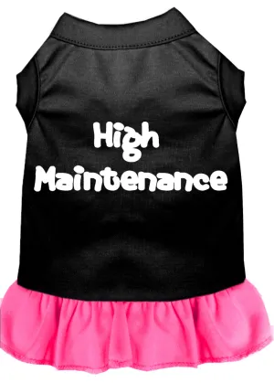 High Maintenance Screen Print Dress Black With Bright Pink Sm