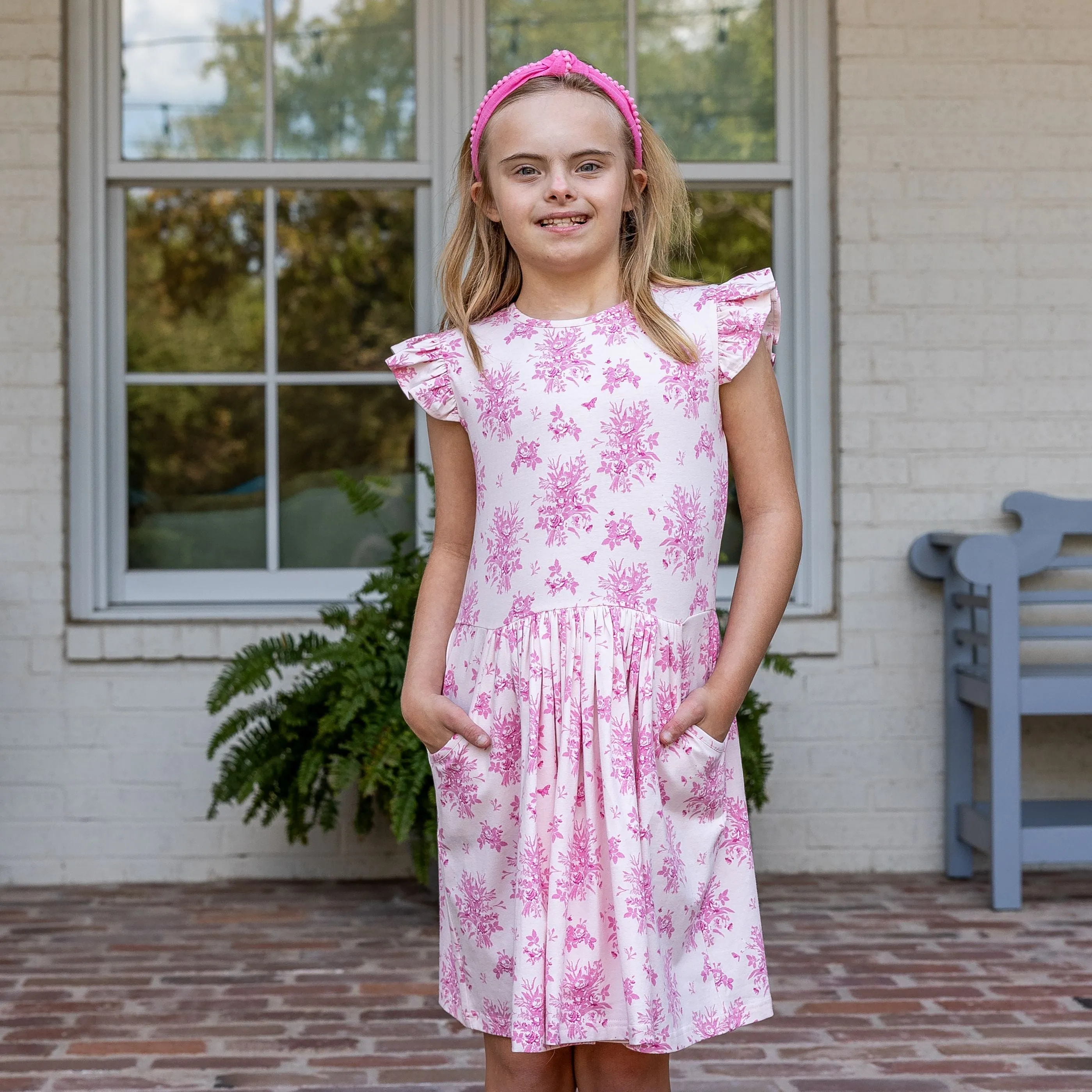 Kate Girls Dress - Pink Vintage Floral