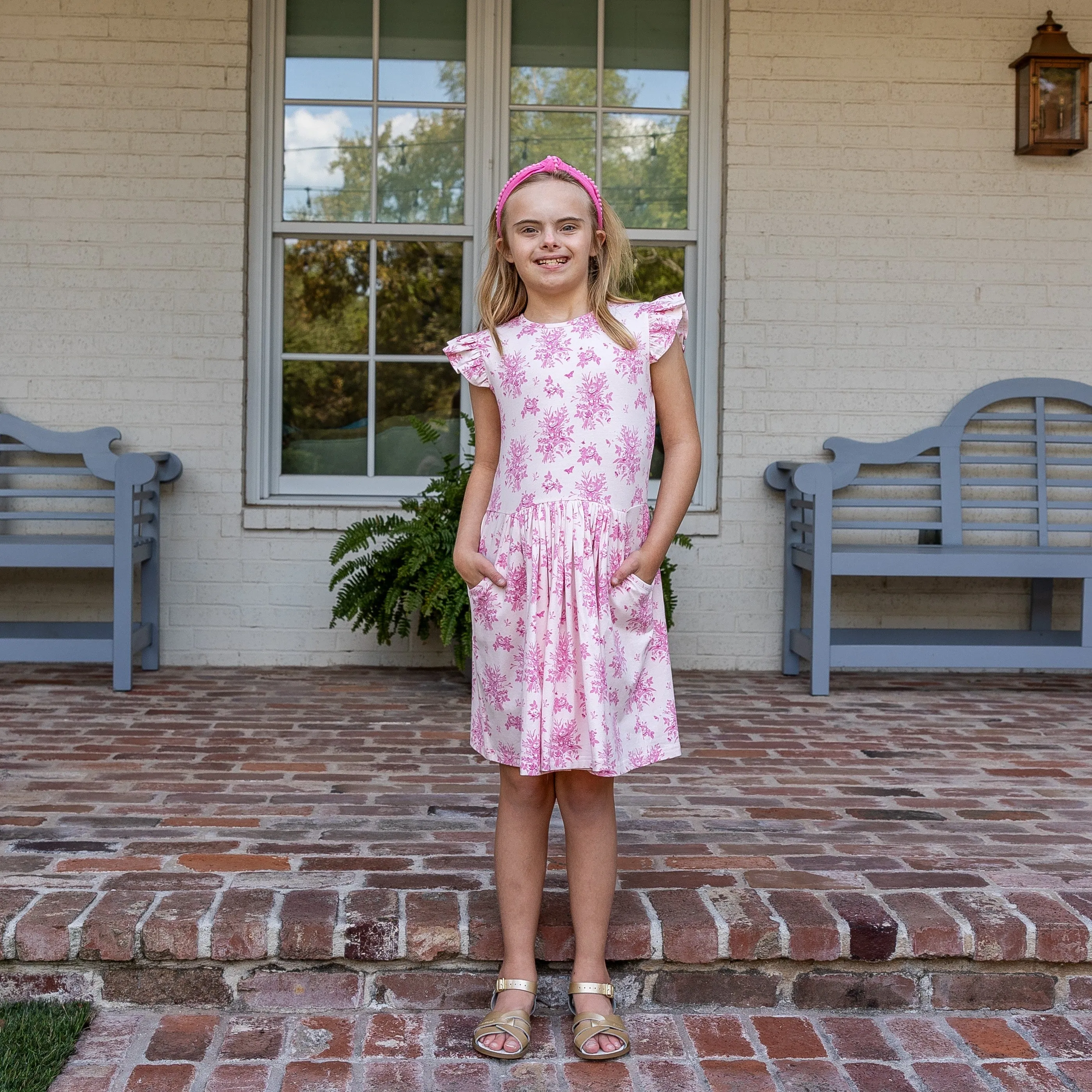 Kate Girls Dress - Pink Vintage Floral
