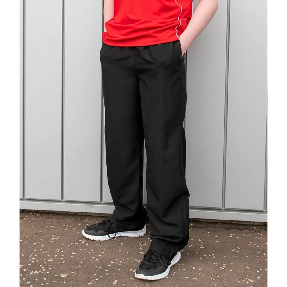 Kids Unisex Plain Lined Track Pant Elasticated Waist Zip Toggled Hem LV822