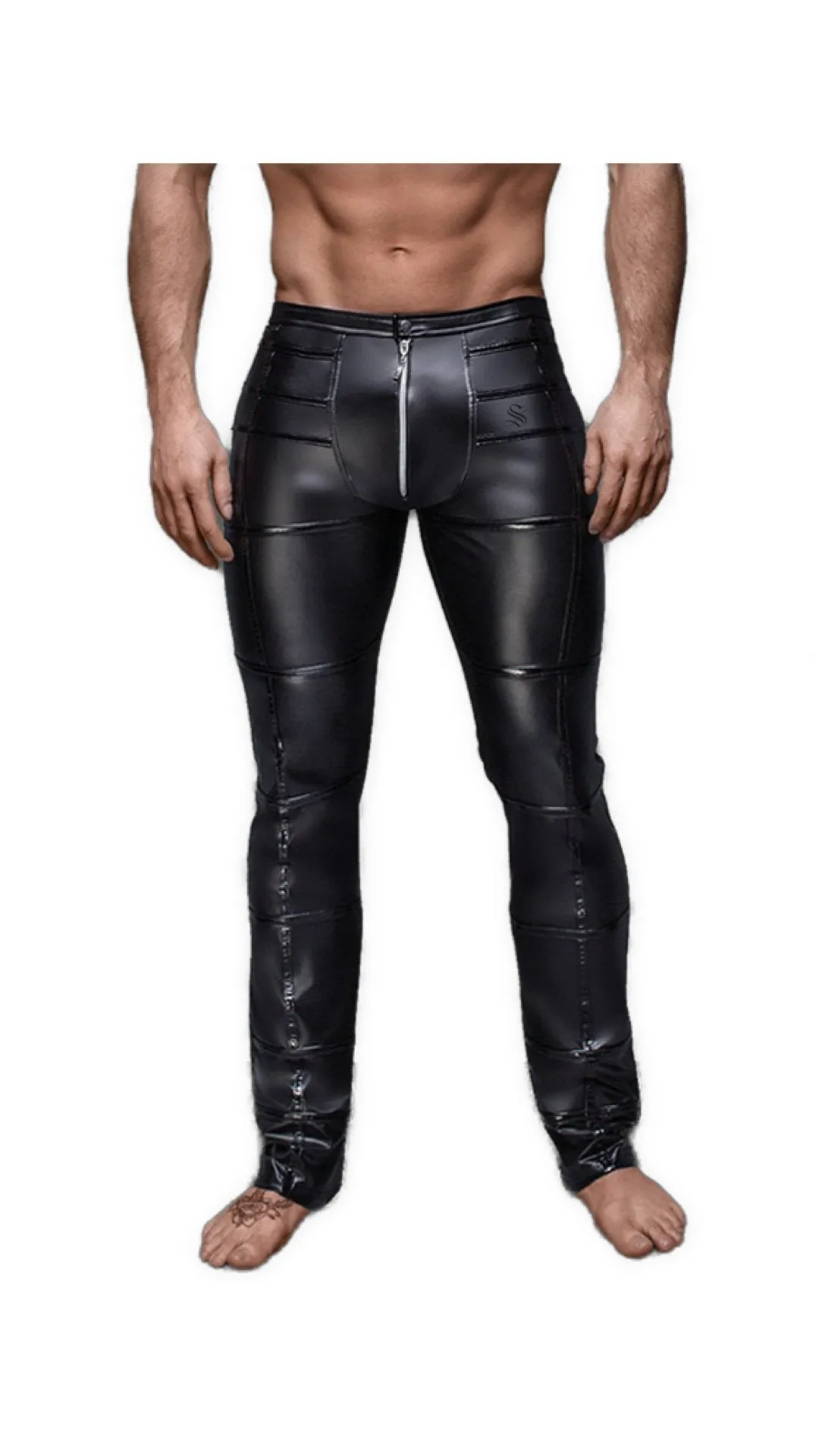 Labana - Black Pu-Leather Pant’s for Men