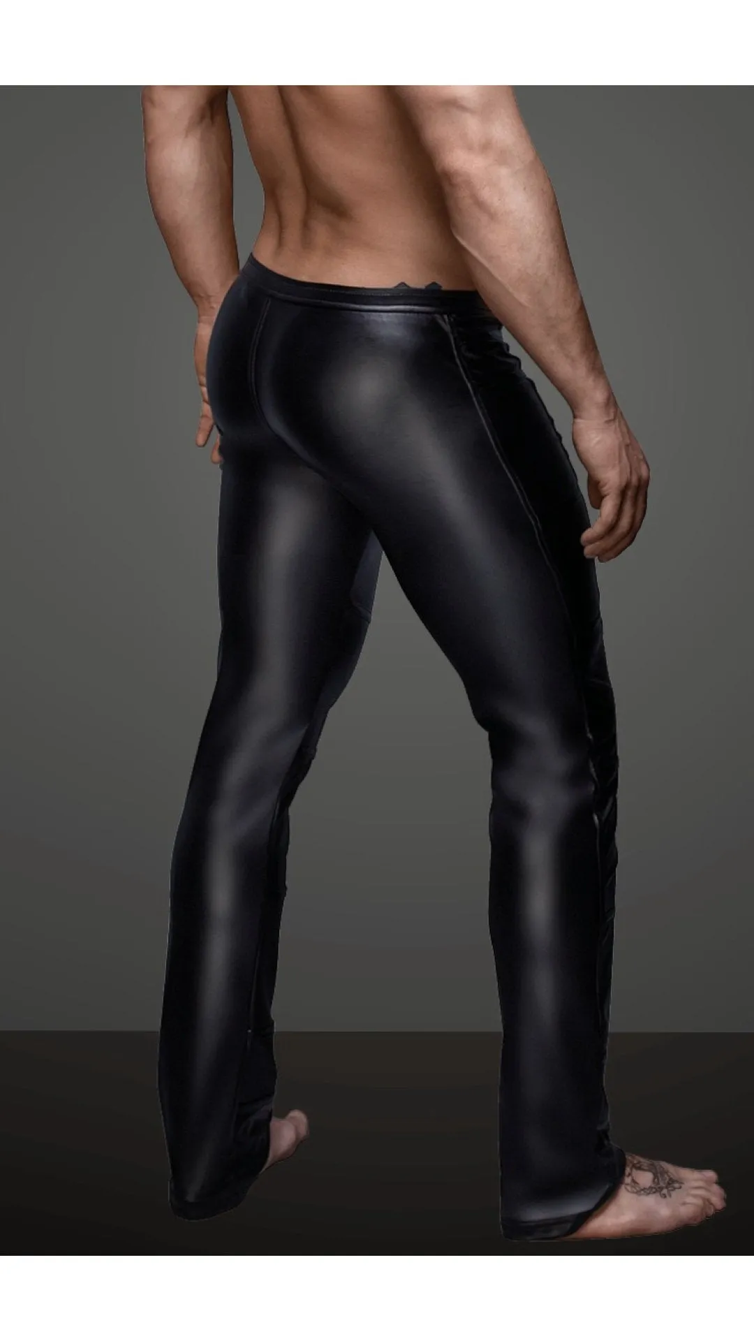 Labana - Black Pu-Leather Pant’s for Men