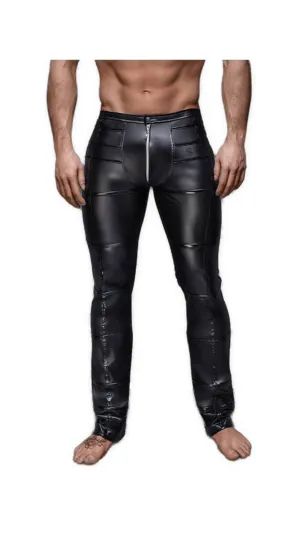 Labana - Black Pu-Leather Pant’s for Men