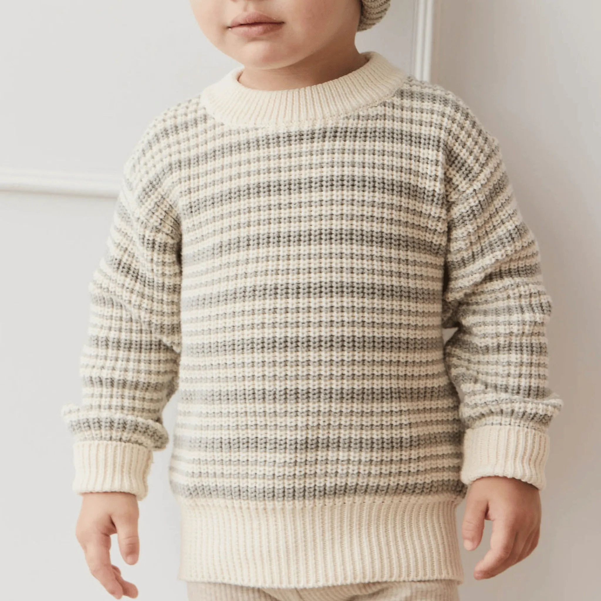 Leon Jumper - Harvest Stripe Moss/Cassava