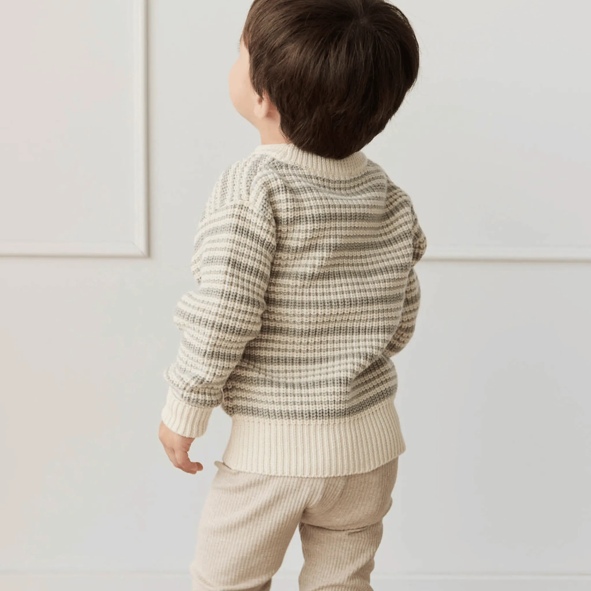 Leon Jumper - Harvest Stripe Moss/Cassava