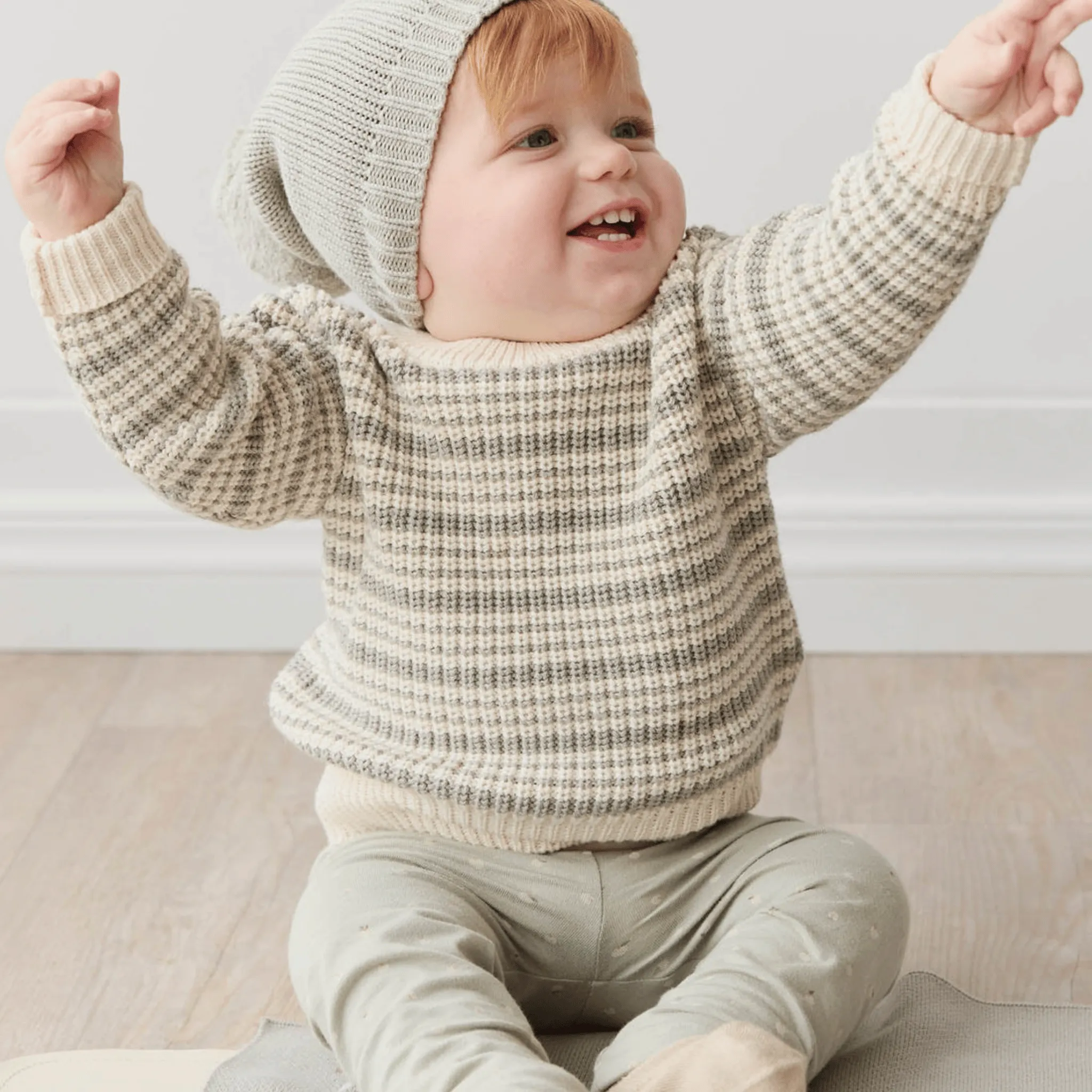 Leon Jumper - Harvest Stripe Moss/Cassava