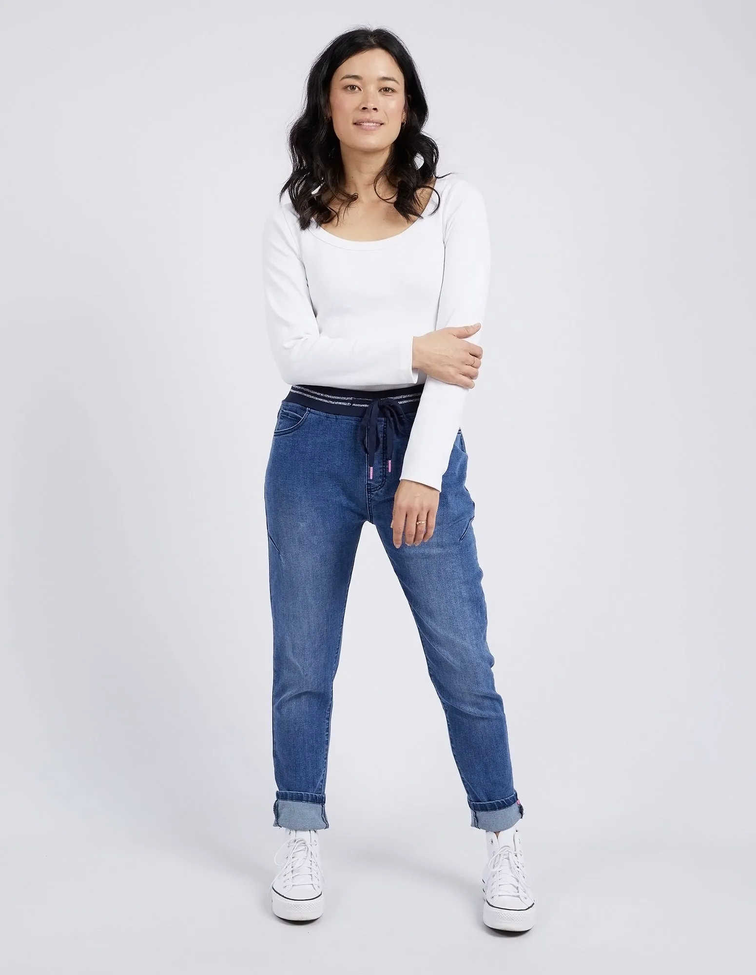Melody Denim Joggers - Dusty Blue Wash