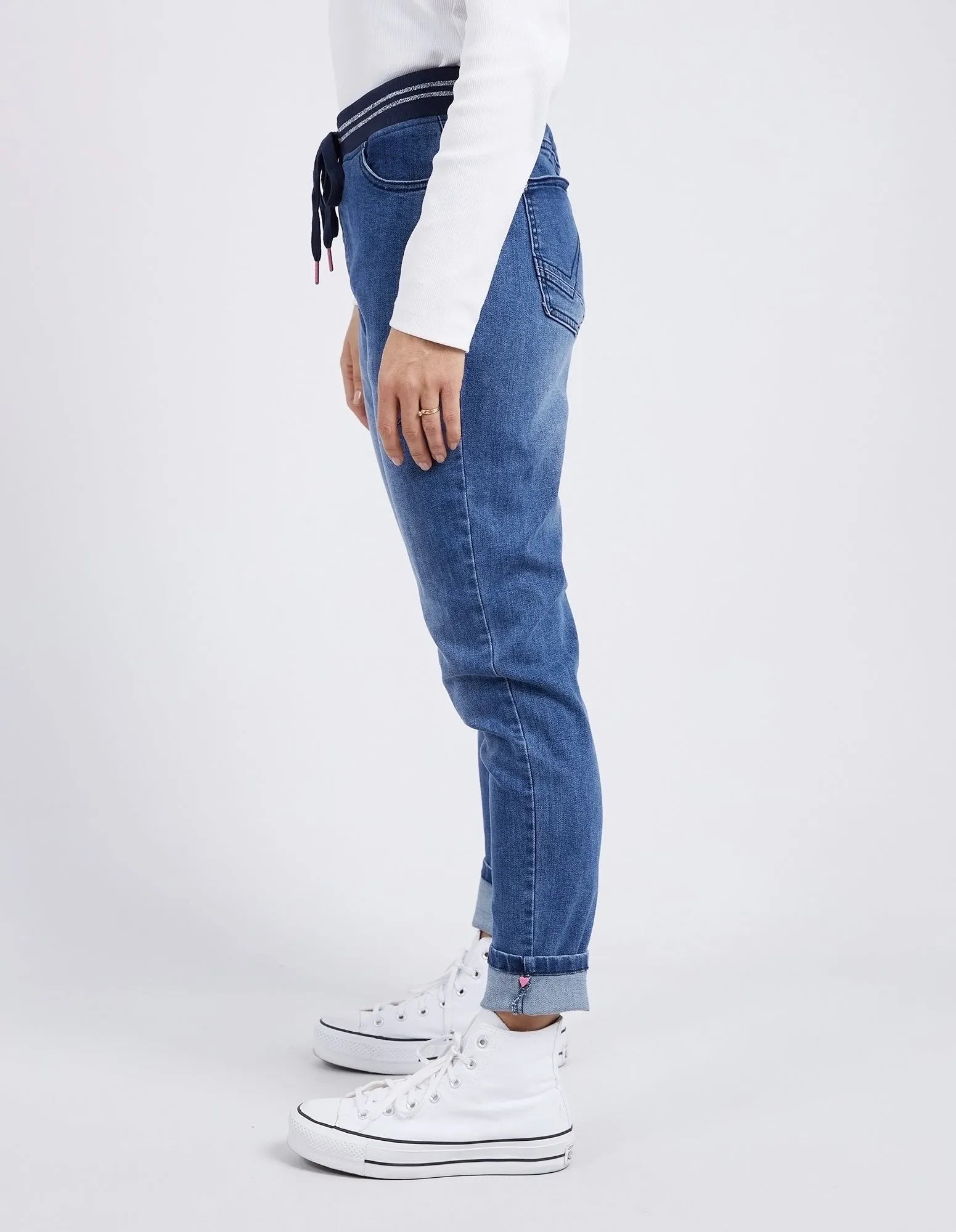 Melody Denim Joggers - Dusty Blue Wash