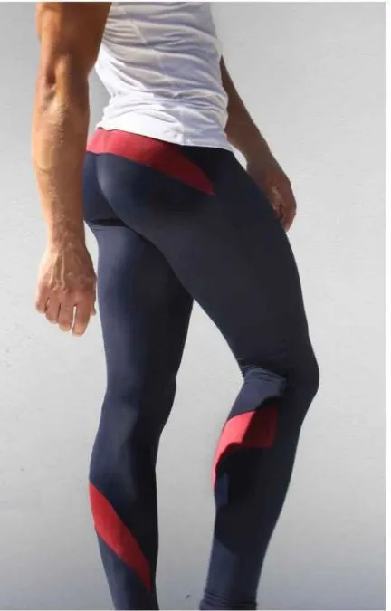 Men's Sport Sexy Tight Pants Gym Ankle Length Pants Male Athletic Trousers Casual Sweatpants Skinny Stretch Active Pant AQ19