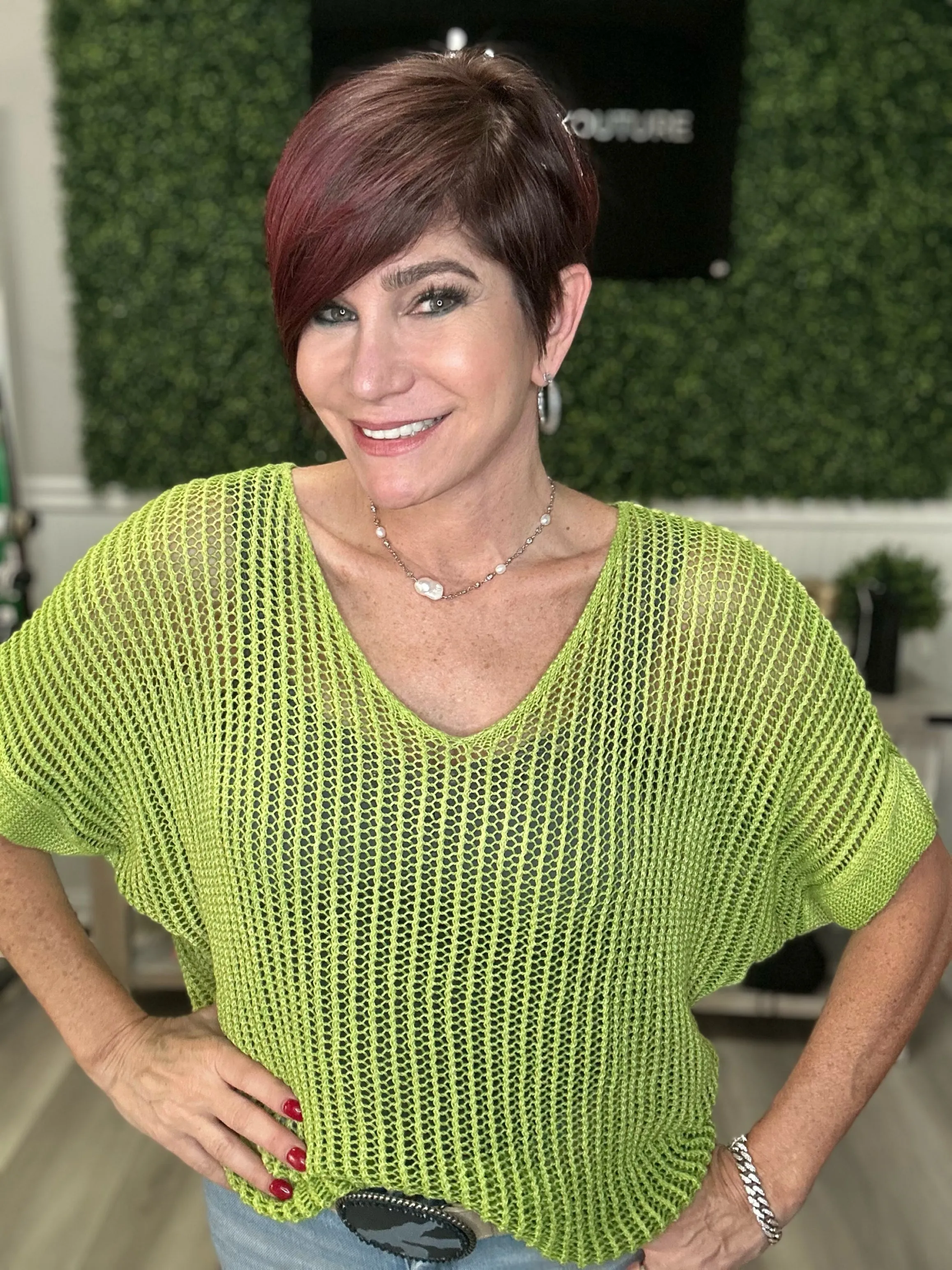 Open Lightweight Knit Short Sleeve