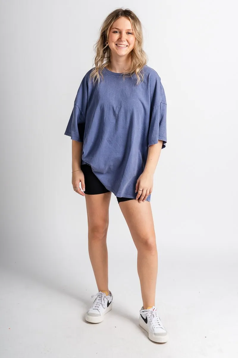 Oversized mineral tee dusty indigo