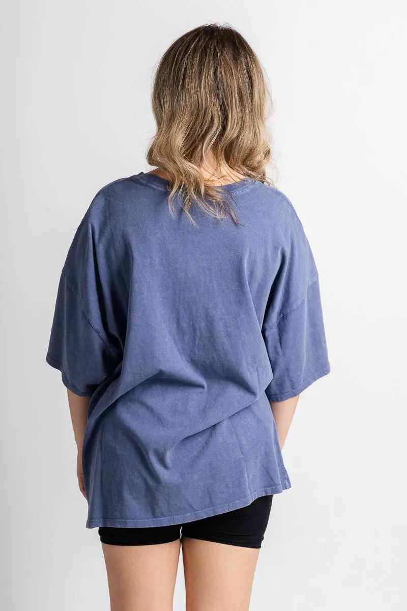 Oversized mineral tee dusty indigo