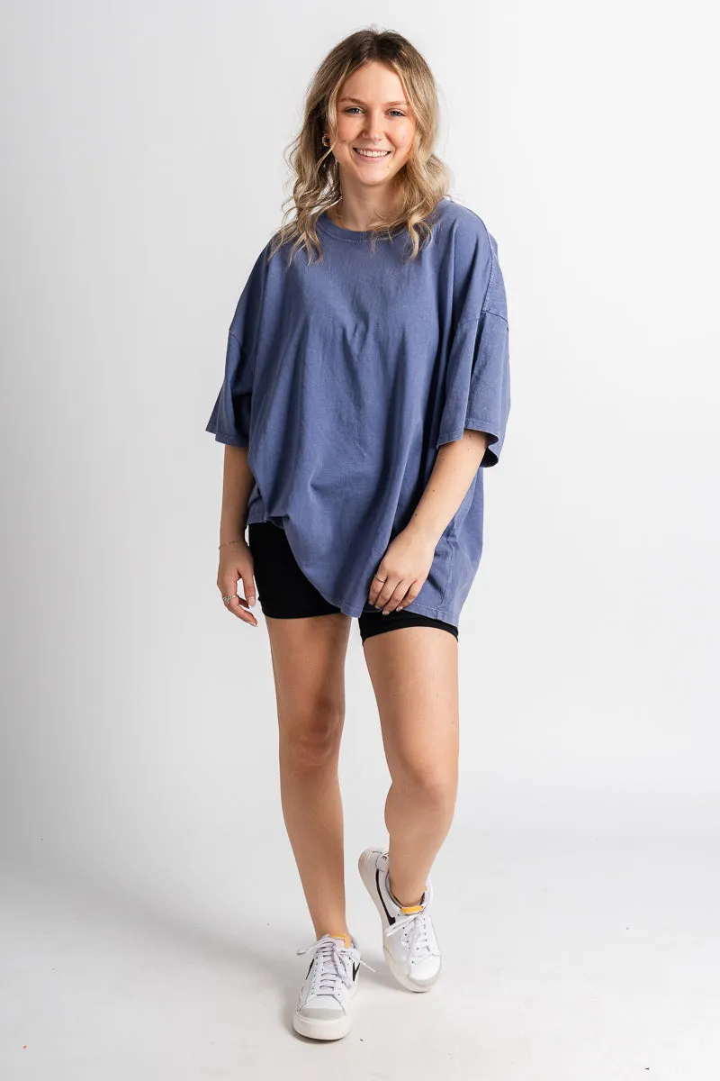 Oversized mineral tee dusty indigo