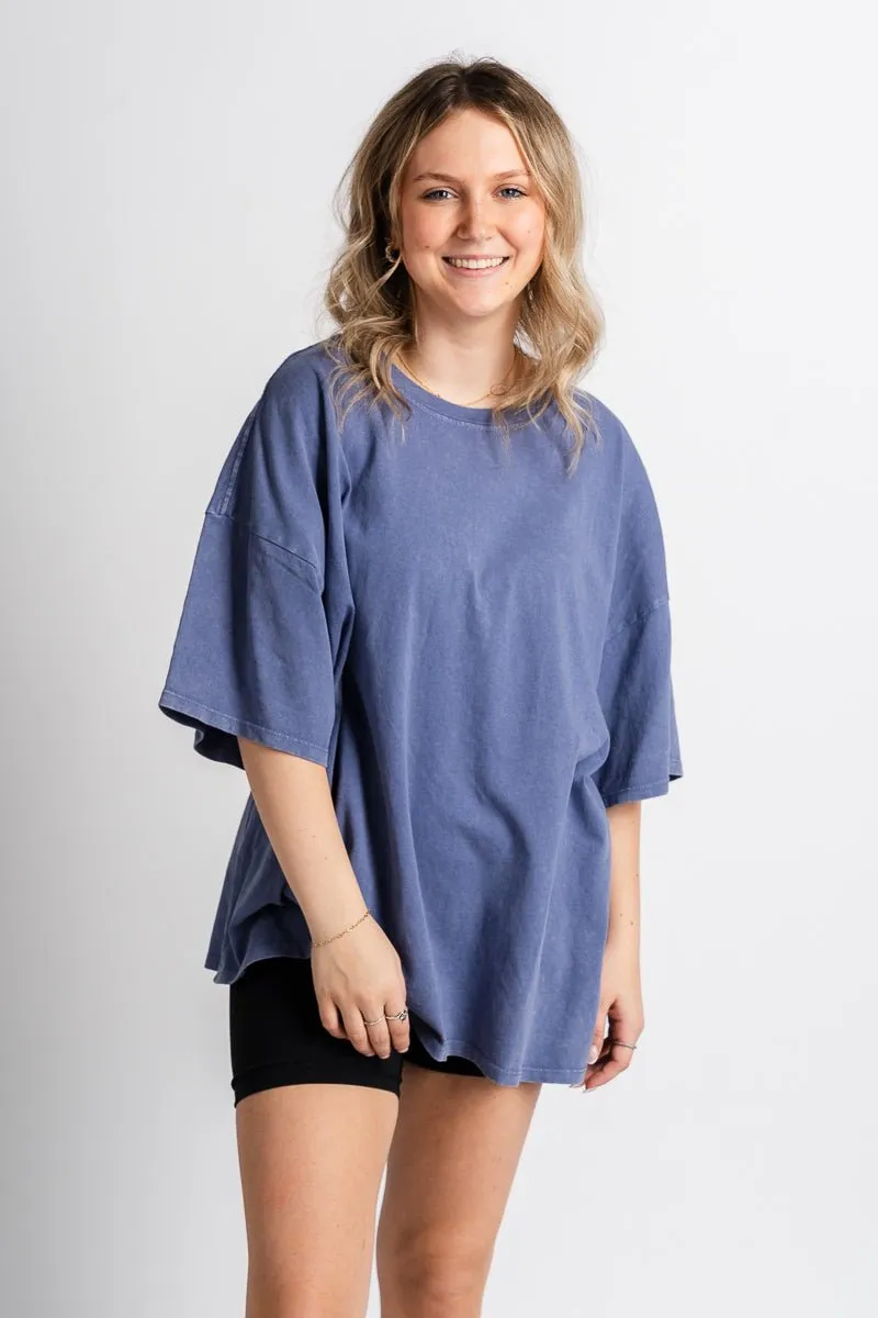 Oversized mineral tee dusty indigo