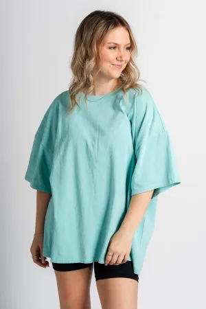 Oversized mineral tee turquoise